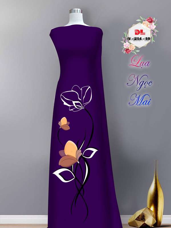 Vải Áo Dài Hoa In 3D AD DLV214 14